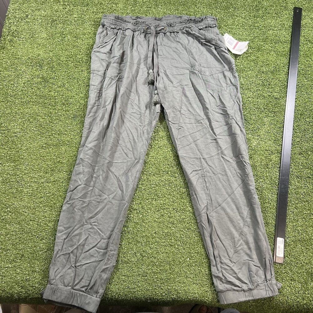 Jolt Women's Olive Green Elastic Waist Drawstring Jogger Pants 13/31W